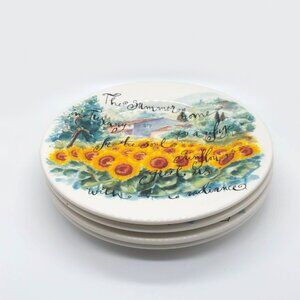 4pc Rosanna 'The Summer Home In Tuscany' Dessert Plates, Made In Italy